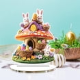 thumbnail image 2 of SLYNSHome Easter Table Decor Acrylic 2D Rabbit Mushroom House Table Centerpieces Decor Spring Bunnies Rustic Decor, 2 of 6