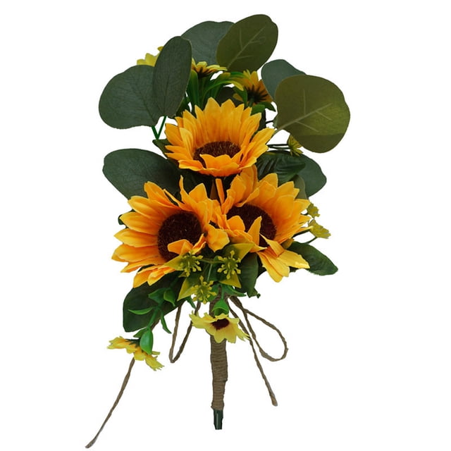 Comprado en un paquete de 2 accesorios decorativos para bodas con respaldo de silla simulada flores girasol ANGGREK Otros
