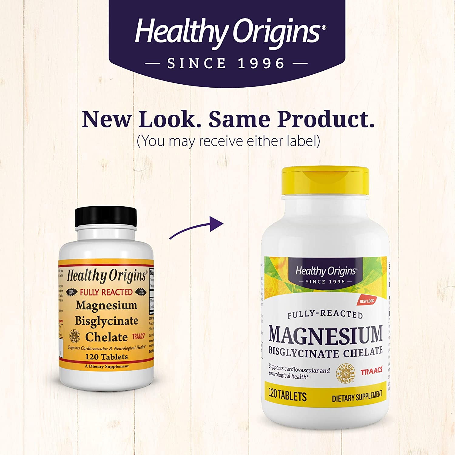 Healthy Origins Magnesium Bisglycinate Chelate (Albion Minerals, Non-GMO, Gluten Free, Cardiovascular Support, Bone Support, Neurological Support, Vegan), 120 Tablets