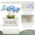 thumbnail image 3 of BUYMAX Orchid pot with holes and saucer for repotting, cream whites,10 inch,1 ct, 3 of 8