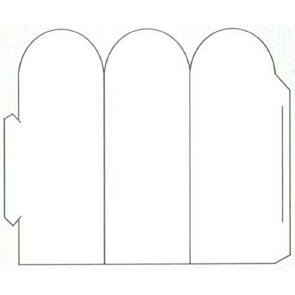 Print-Ready Die-Cut Table Tent, Tri-Fold w Arch (3-1/4" x 7-1/2"), on 7-1/2" x 10-3/4" White 65lb Cover Paper - 250 Sheets