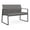 Castillo Metal, variant on Lesro Gansett Polyurethane Reception Loveseat Waiting Room Guest in Charcoal/Castillo Quarry Brown