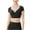 Black, variant on Ltctricy Women's Workout Crop Tops V Neck Short Sleeve Slim Athletic Casual T Shirts Yoga Tees with Built in Bra