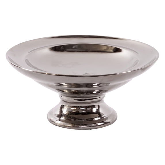 Urban Trends Collection: Ceramic Tray Platter, Polished Chrome Finish, Silver
