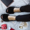 thumbnail image 1 of Women Fuzzy House Slippers Open Toe Furry Slippers 39-40 Black - Plemdea, 1 of 3