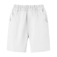 thumbnail image 5 of HAOTAGS Boys Uniform Shorts (5-15) Elastic Waist School Shorts with Pockets White Size 7-8 Years, 5 of 9
