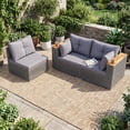 thumbnail image 4 of Costway Patio Wicker Sectional Furniture Set, 3 Piece Outdoor Couch Set for Garden Gray, 4 of 10