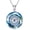 A-Blue eyes, variant on Blue Evil Eye Protection Necklace Sterling Silver Round Crystal Blue Evil Eye Necklace Good Luck Round Eye Pendant Necklace for Women