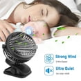 thumbnail image 4 of Portable Handheld Mini Fan 3 Speeds Usb Rechargeable Silent Clip-on Desk Baby Stroller Cooling Fan black, 4 of 5