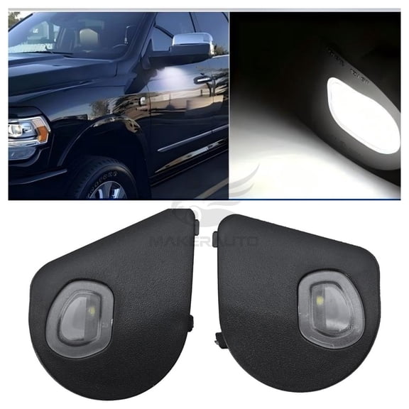 2PCS LED Side Mirror Puddle Lights For Dodge Ram 2010-2019 1500-5500 Models