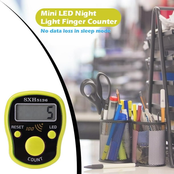 Mini puntada Marcador Fila Contador de dedos LCD Digital Mano Tally Tools (Amarillo) Likrtyny Para Estrenar