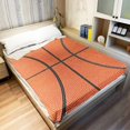 thumbnail image 2 of Sports Fleece Blanket 40" x 50" Basketball Texture Lightweight Fuzzy Cozy Soft Warm Throw for Man Boy Teen, Air Conditioning, 2 of 6