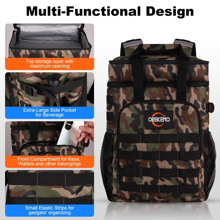 Insulated Cooler Backpack, 35 Can / 25L Large Camping  display picture 1