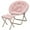 Pink, variant on MoNiBloom Folding Saucer Chair with Ottoman, Faux Fur Moon Chair and Footrest with Metal Frame, Foldable Lounge Chair and Foot Stool Set, Pink