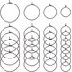 thumbnail image 1 of Aros de acero inoxidable chapados en oro de 18 quilates con cuentas, dijes para copas de vino, aros redondos para hacer aretes colgantes., 1 of 9