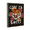thumbnail image 4 of Stupell Industries Glam Tiger & Roses Animals & Insects Painting Gray Floater Framed Art Print Wall Art, 17 x 21, 4 of 10