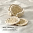 thumbnail image 4 of Kamenstein 4 Piece Jute & Cotton Coaster Set with Holder, Beige, 4 of 9