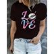 thumbnail image 1 of Camiseta informal de manga corta para mujer con estampado de letras, algodón de elasticidad media, cómoda camiseta de verano para todas las estaciones, ideal para deportes de ocio., 1 of 8