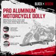 thumbnail image 2 of Black Widow – Pro Aluminum Motorcycle Dolly – 1,500 Pound Weight Capacity – Manufactured from Aluminum – Track Measures 80" L x 9" W – Includes Fully Adjustable Kickstand Plate, 2 of 11