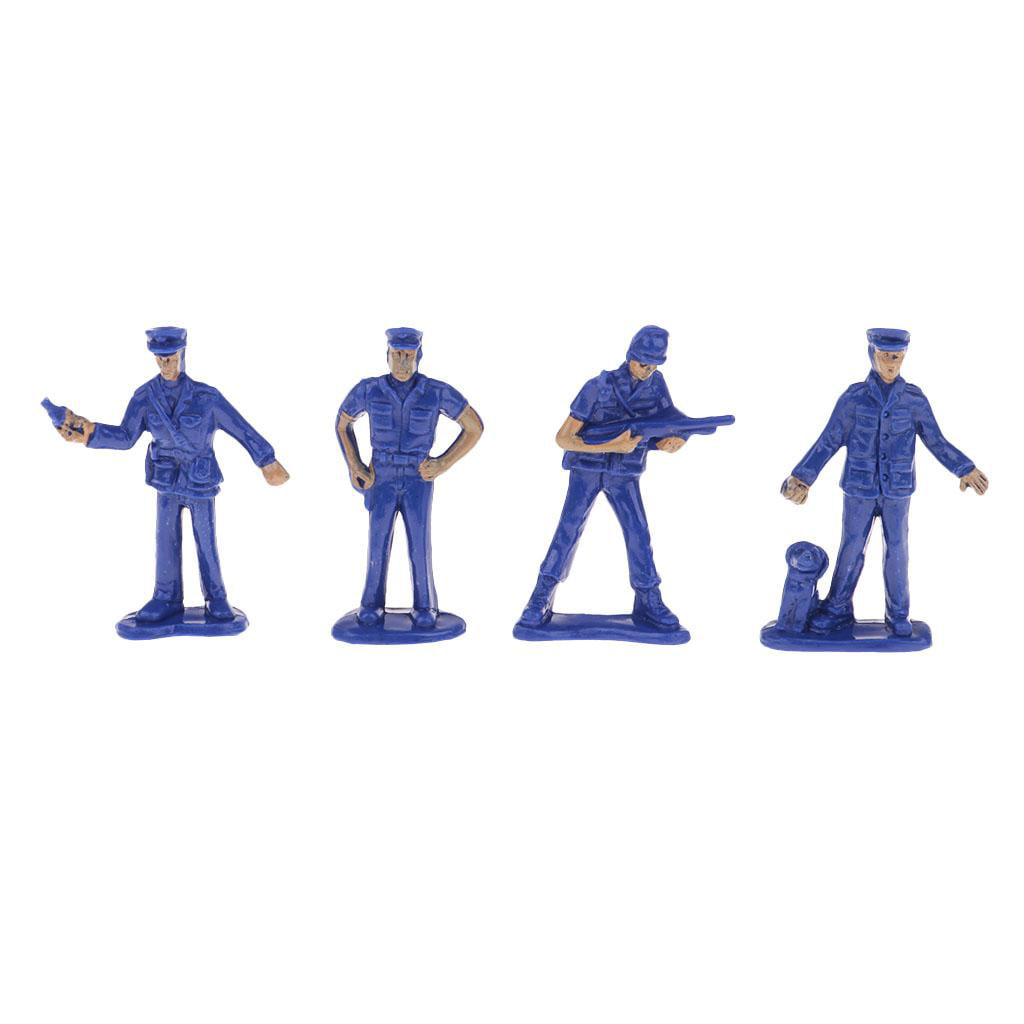 D DOLITY Pack of 50 Action Figure Layout Duty Policeman Miniatures Model for Landscape Scenery