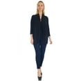 thumbnail image 5 of Simply Ravishing Women's Basic Assymetrical 3/4 Sleeve Open Drape Cardigan, 4X, Black, 5 of 5