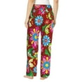 thumbnail image 3 of Fotbe Vector Mexican Otomi Style Bright Women's Pajama Pants,Sleepwear Pants,Pj Bottoms Drawstring And Pockets-XX-Large, 3 of 9