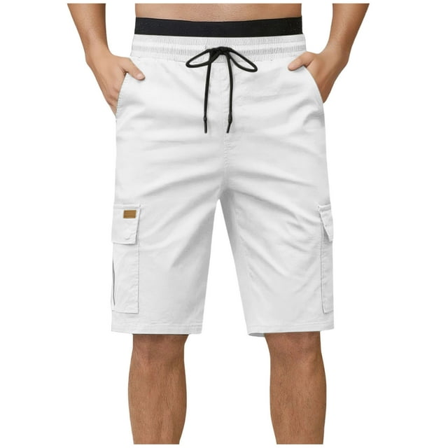 Men's Solid Color Pocket Summer Ice Silk Drying Running Shorts