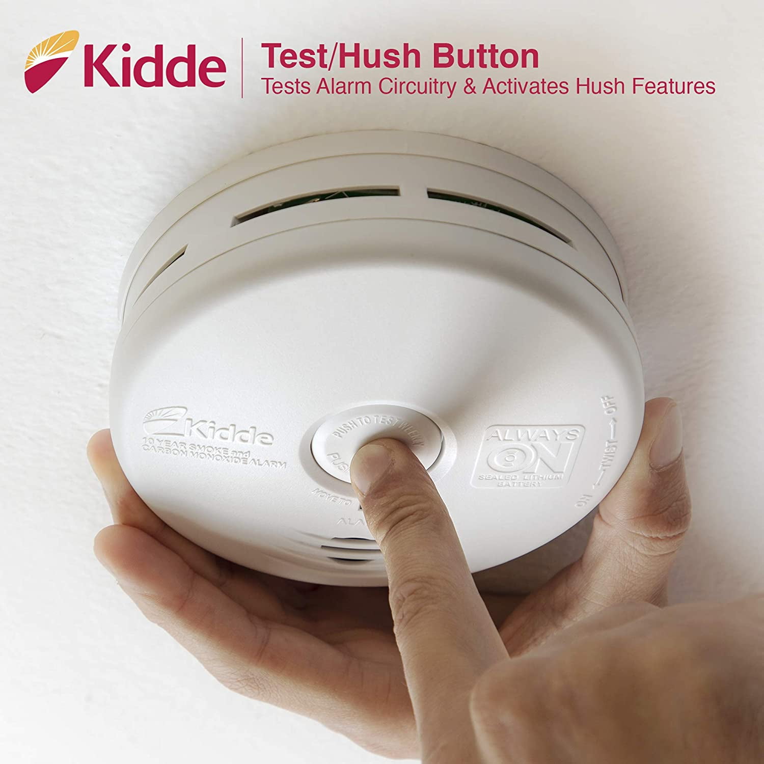 (2 pack) Kidde P3010K Combo Smoke and Carbon Monoxide Alarm, 10-Year Sealed Lithium Battery, White