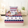 thumbnail image 4 of Manfei Stars Striped Twin Sheets,Red Navy Bedding,3pcs,1 Fitted Sheet and 1 Pillowcase, 4 of 6