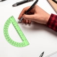 thumbnail image 5 of 2 Pc Math Geometry Set, Plastic Geometry Ruler Set, Transparent Semicircle Protractor Straight Ruler Kit, Clear Scale Measuring Drawing Tools for Drafting, Office Household Stationery Supplies, 5 of 5