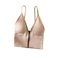 thumbnail image 1 of Diconna Women Solid Color Ribbed Bra Zipper Low Cut Sleeveless Backless Bra, 1 of 7