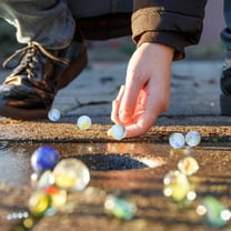 Niceauty 50Pcs Glass Marbles Assorted Color Smooth Finish for Portable Use