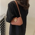 thumbnail image 6 of Women Underarm Handbag Waterproof Rhomboid Pattern Magnetism Snap Closure PU Shoulder Small Purse Dark Brown Free Size, 6 of 8