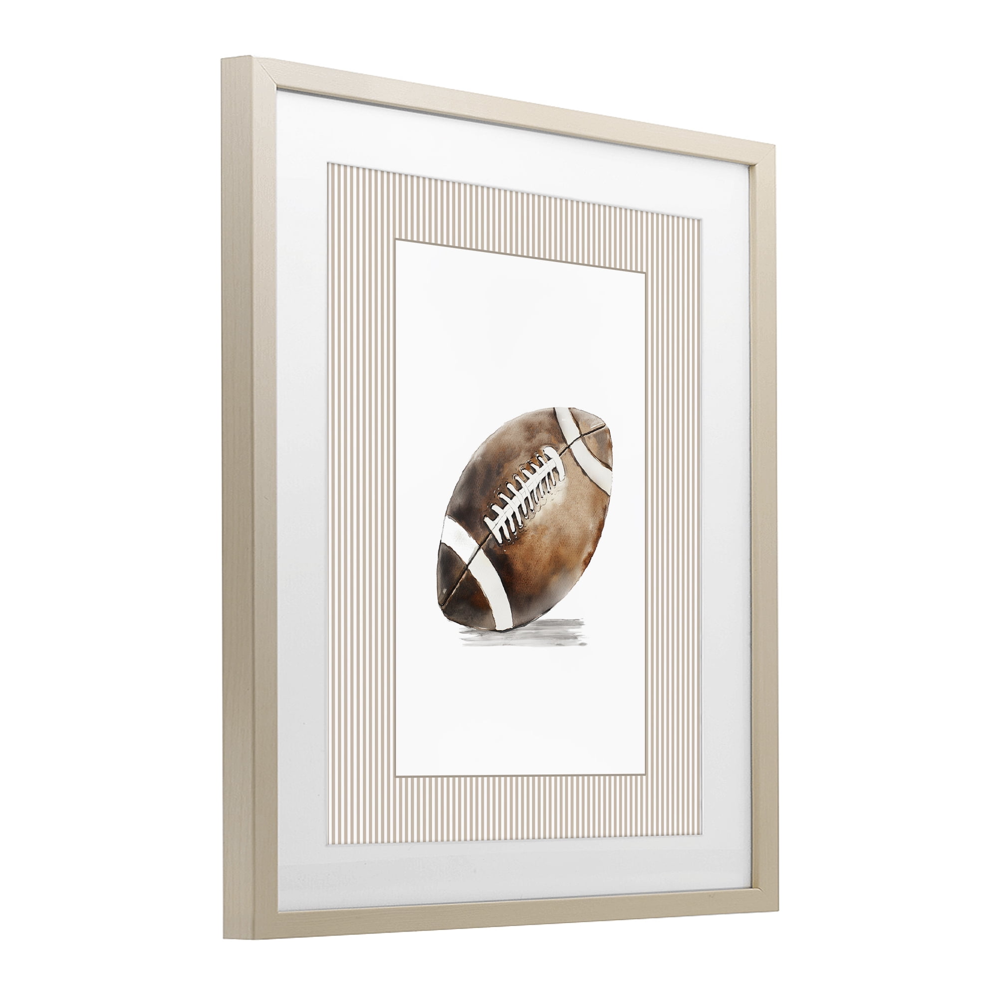 Stupell Industries Vintage Sports Football Birch Framed Print Under Glass, design by Christine Simpson Art