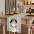 thumbnail image 2 of Table Runners 90 Inches Long Dress Scarves, Easter Bunny Farmhouse Coffee/Dining/Kitchen Table Runner for Living Room, Eggs Cute Rabbit Colorful Wooden Grain Rustic 13x90 Inch, 2 of 9