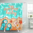 thumbnail image 1 of ABPHQTO Blue Suncream Happy Summer con chanclas Crema solar y estrellas de mar Cortinas de ducha de baño bonitas de playa 152x180 cm ABPHQTO PKNMT60x72Shower-3710, 1 of 2