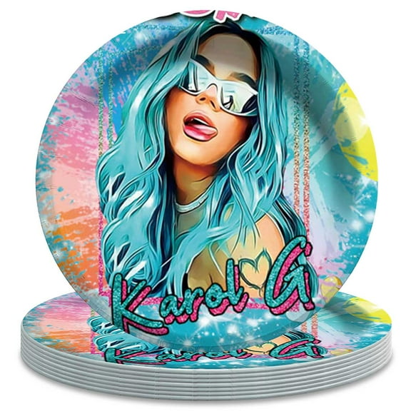 Karol G Paper Plates Birthday Decorations Party Supplies Tableware Disposable Dinnerware
