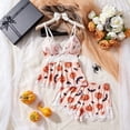 thumbnail image 2 of Women's Halloween Pumpkin Bat Print Pajama Set Lace Cami Top and Matching Shorts 2 Piece Spaghetti Strap Sleepwear Lounge Set, 2 of 6