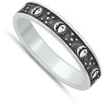 thumbnail image 4 of Cute Oxidized Moon & Sun Ring .925 Sterling Silver Band Jewelry Female Male Unisex Size 5, 4 of 4