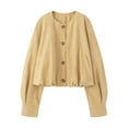 thumbnail image 1 of Veste Coupe-Vent Femme Décontractée à Col Rabattu avec Fermeture Éclair Manches Longues Vestes d'Hiver pour Femmes, 1 of 8