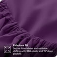 thumbnail image 6 of Bare Home Ultra-Soft Fitted Sheet + Pillowcase Set - Premium 1800 Collection - Deep Pocket - Queen, Plum, 6 of 7
