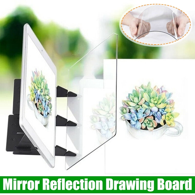 Cathery Portable Optical Tracing Board Stencil Light Box Copy Pad Panel Crafts Mirror Drawing Reflection Board Painting Art Easy Drawing Sketching Tool