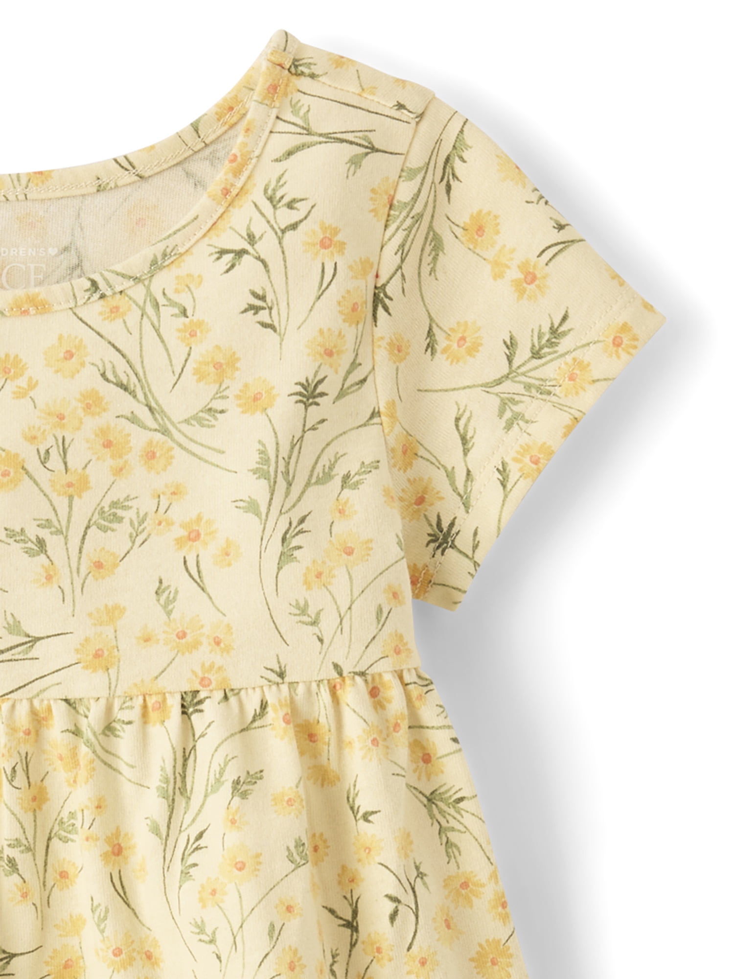 The Children's Place Baby & Toddler Girls Short Sleeve Floral Tiered Dress, Sizes 6M-5T