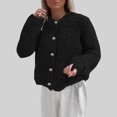 thumbnail image 1 of Puntoco Chaqueta De Color Liso Para Mujer Con Botones De Felpa Y Mangas Largas Con Capucha, Ropa Informal Para Exteriores, 1 of 7