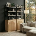 thumbnail image 6 of XIAOWEI 71" Arched Reeded 7-Tier Bookcase Natural Oak, 6 of 6