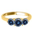 thumbnail image 2 of Mauli Jewels 1/2 Carat 3-Stone Blue Diamond Engagement Ring, 14k Yellow Gold, 4-Prong Setting, 2 of 8