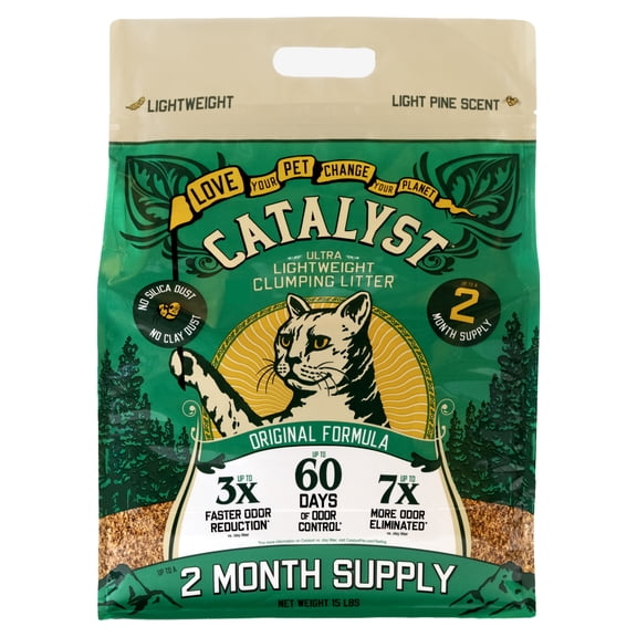 Catalyst Pet Softwood Natural Clumping Cat Litter Original Formula, 15 lb.