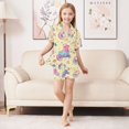 thumbnail image 6 of FORMRS Kids Short Sleeve Top and Pants Pajama Set Unisex Satin 2-Piece Sleepwear, Sizes 11-12Y, Neon Skates, 6 of 8