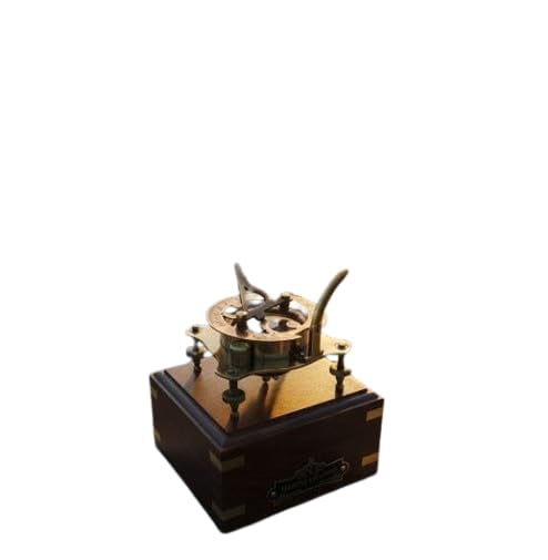 Maritime treasures Vintage Brass Marine Compass with Wooden Box | Antique Nautical Desk  Decor  | Decorative Navigation Compass Collectible | Maritime Gift for Home Office & Library