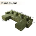 thumbnail image 4 of SOULART 133.84" Boneless Sectional Couch,U Shaped Modular Sectional Sofa, Cloud Couches for Living Room, No Assembly Required, Green, 4 of 16